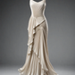 ✨Girlhomeshops-Spaghetti Strap V-Neck Satin Mermaid Gown with Sunburst Pleats & Ruffles gh10508
