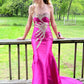 girlhomeshops-Festliches Kleid mit zarten rosa Perlen gh6117