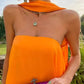 Orange Elegant Flowing A-Line Off Shoulder satin Long Ball Gown Evening Dress Wedding Guest Party Dress gh3093