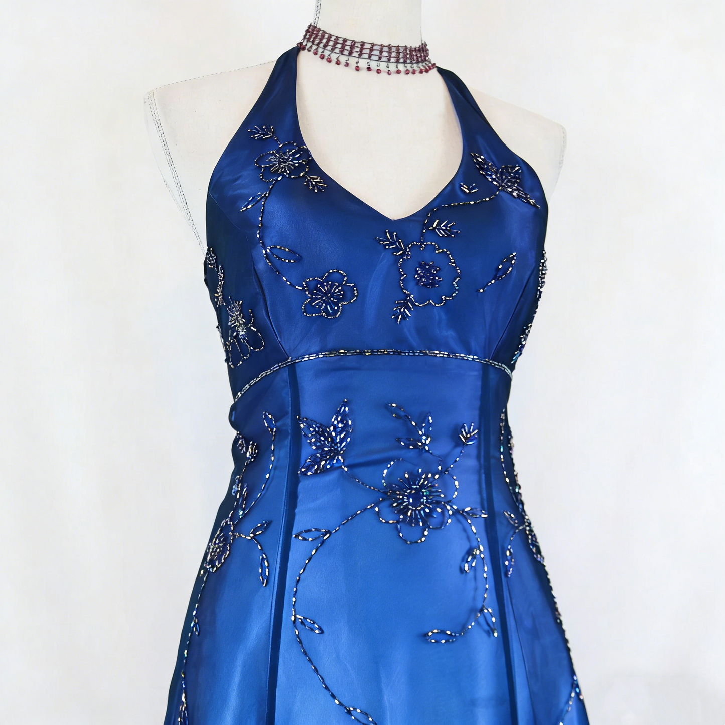 Purple Vintage Fashion Ombre Beaded Empire Waist Halter Long Elegant Prom Gown Evening Gown Party Dress gh3603