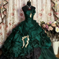 Red Vintage Floral Beaded Long Tulle Ball Gown gh4950