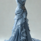 Ivory Vintage Floral Long Tulle Ball Gown Wedding Dress gh4955