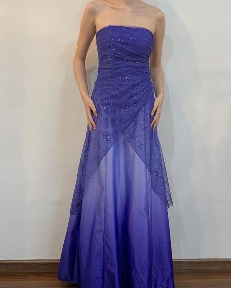 Girlhomeshops - Robe de bal longue et brillante violette, dégradé de couleurs, longueur au sol, gh5514