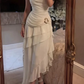 Ivory White Vintage Spaghetti Strap Long Chiffon prom dress Evening Dress Party Dress gh3374