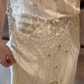 Ivory White 1920s Gatsby Vintage Wedding Gown, Deep V‑Neck Tulle Cape Sleeves Heavy Hand‑Beaded Column Mermaid Bridal Dress gh9078
