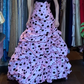 Pink Black Polka Dot Vintage Prom Dress Strapless Sweetheart Waist Bow Layered Ruffle Satin Ball Gown gh9632