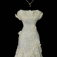Ivory Vintage Mermaid Wedding Gown, Strapless 3D Rose Floral Appliqués, All‑Over Lace Embroidery, Fitted Waist, Lace Long Train With Scalloped Hem, Romantic Bridal Dress gh8882