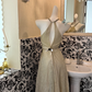 Light Sage Green Halter Waist-Cinched Full Flared Skirt Elegant Romantic Dress gh7609
