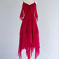 Dark pink chiffon fashion long party dress prom dress evening gown gh4759