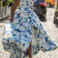 girlhomeshops-Blue And White Floral Long Satin Chiffon Ball Gown Graduation Dress gh5927