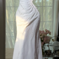 White V-Neck Sleeveless Heavy Beaded Ruched Mermaid Evening Dress, Prom Gown gh9518