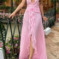 Girlhomeshops - Robe de demoiselle d'honneur longue en mousseline rose élégante, robe de soirée pour invité de mariage gh5949