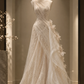 ✨Girlhomeshops-Romantic Ivory Halter Lace Qipao Bridal Evening Gown with Satin Bow gh10334