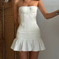 Girlhomeshops-White Short Satin Homecoming Dress Birthday Dress gh5281