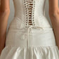 Girlhomeshops-White Short Satin Homecoming Dress Birthday Dress gh5281