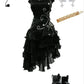 girlhomeshops--Blue/Black Delicate Floral Beaded Short Ruffled Tulle Homecoming Dress gh5635