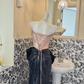Pink Strapless Gusset Boned with Black Slimming Skirt Luxury Romantic Dress, Wedding Gown gh7640