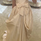 Off-white stylish elegant long satin ball gown evening dress reception wedding dress gh3205