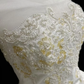 Short Sheer Sleeve White Satin Wedding Dress Heart Neck Gold Lace Embroidery Big Bow Princess Bridal Gown gh9556