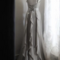 Grey sleeveless fitted waist slim-fit retro-style ball gown, evening ball dress gh7123