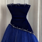 Sleeveless Burgundy Velvet & Tulle Gown | Luxury Elegant Pearl Trim Train Dress for Gala Ball gh6471