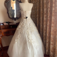 Ivory Strapless Sequin Fitted Waist Voluminous Skirt Prom Gown, Birthday Dress, Bridal Wedding Gown gh7269