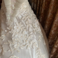 Ivory Strapless Sequin Fitted Waist Voluminous Skirt Prom Gown, Birthday Dress, Bridal Wedding Gown gh7269