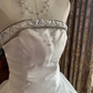 White Strapless Waist-Cinched Voluminous Skirt Prom Gown, Birthday Dress, Graduation Gown gh7239