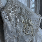 High-End Gray Strapless Beaded Fitted Waist Prom Gown, Evening Gown & Bridal Wedding Gown gh7350