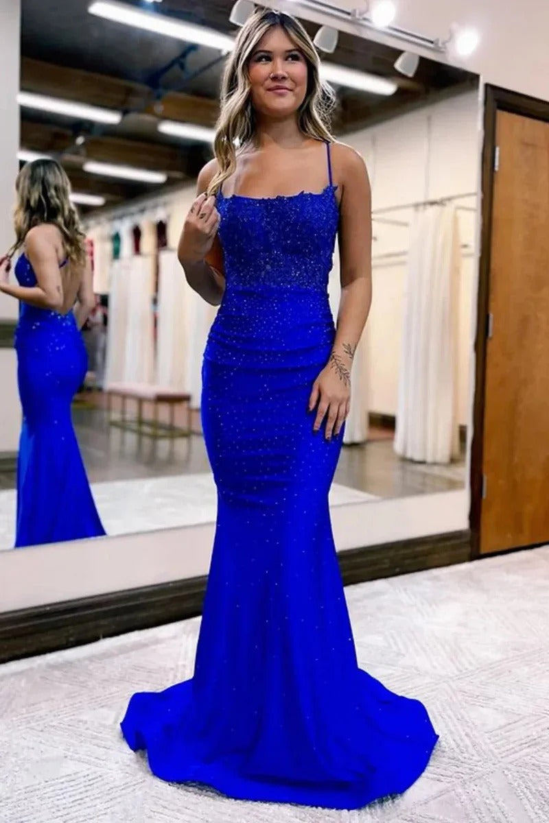 Blau/Grün/Rot Exquisite Glänzende Elegante Satin Lange Meerjungfrau Fit Bodenlangen Ballkleid Abendkleid Ballkleid gh4202