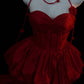 Dark Romantic Style Scarlet Rose Tiered Strapless Gown - Dinner & Gothic Theme Ball Dress gh6560