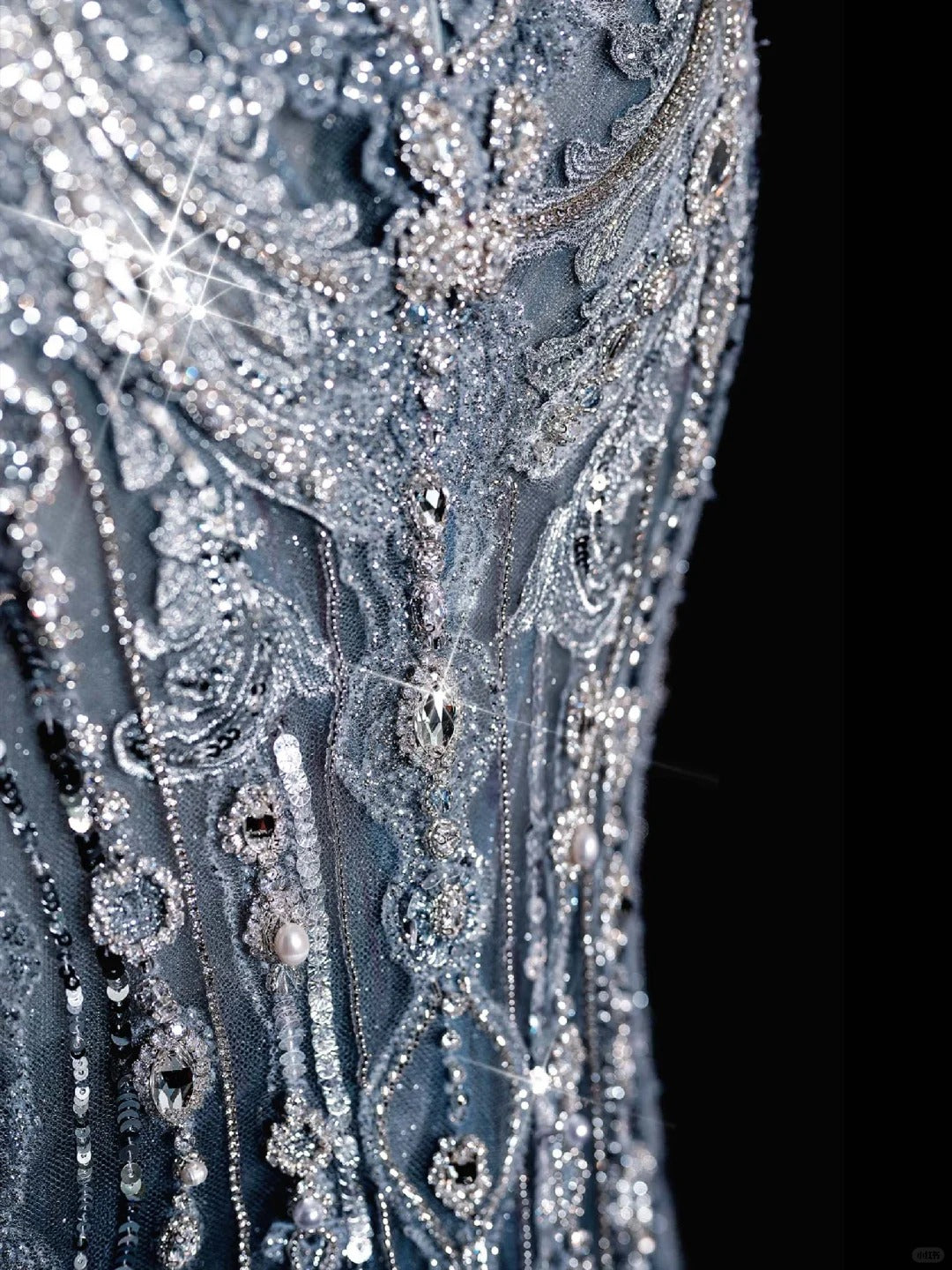 ✨💎Silberblau, luxuriös, Schwerindustrie, funkelnd, wunderschön, elegant, exquisite Perlenbesatz, atemberaubendes langes Meerjungfrauenkleid mit Pailletten, bodenlanges Schleppkleid, Ballkleid, Abendkleid, Hochzeitskleid, gh4114