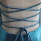 Blaues elegantes Satin-Lang-Meerjungfrauen-Schlankschnitt-Bodenlanges Ballkleid-Abendkleid-Abschlussballkleid gh4201