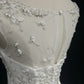girlhomeshops-White Vintage Beaded Long Tulle Gown/Wedding Dress gh6244