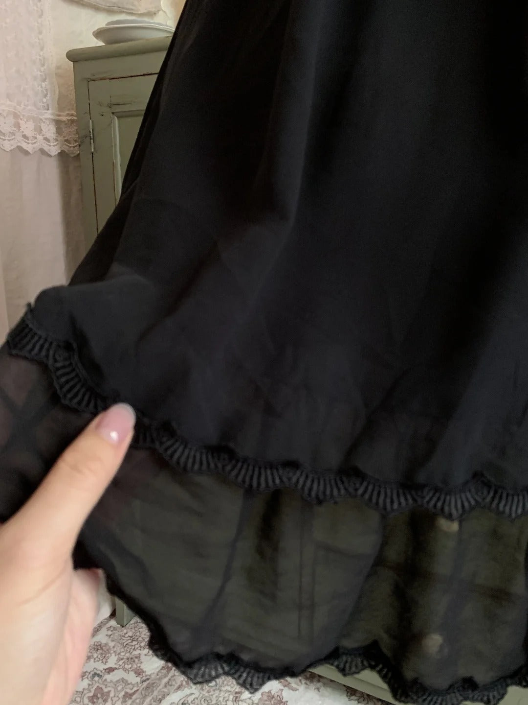 Robe de soirée courte en mousseline de soie noire, mignonne et exquise, avec nœud papillon en dentelle, robe de bal, robe d'anniversaire, robe de bal, gh3922