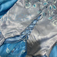 Robe de soirée longue en satin bleu à fleurs, élégante, robe de demoiselle d'honneur, gh4464