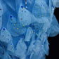 Robe de soirée sirène longue et élégante, bleu, brillante, élégante, en tulle perlé coloré, robe de bal, robe de soirée, robe de bal, légende de la mer bleue gh3850