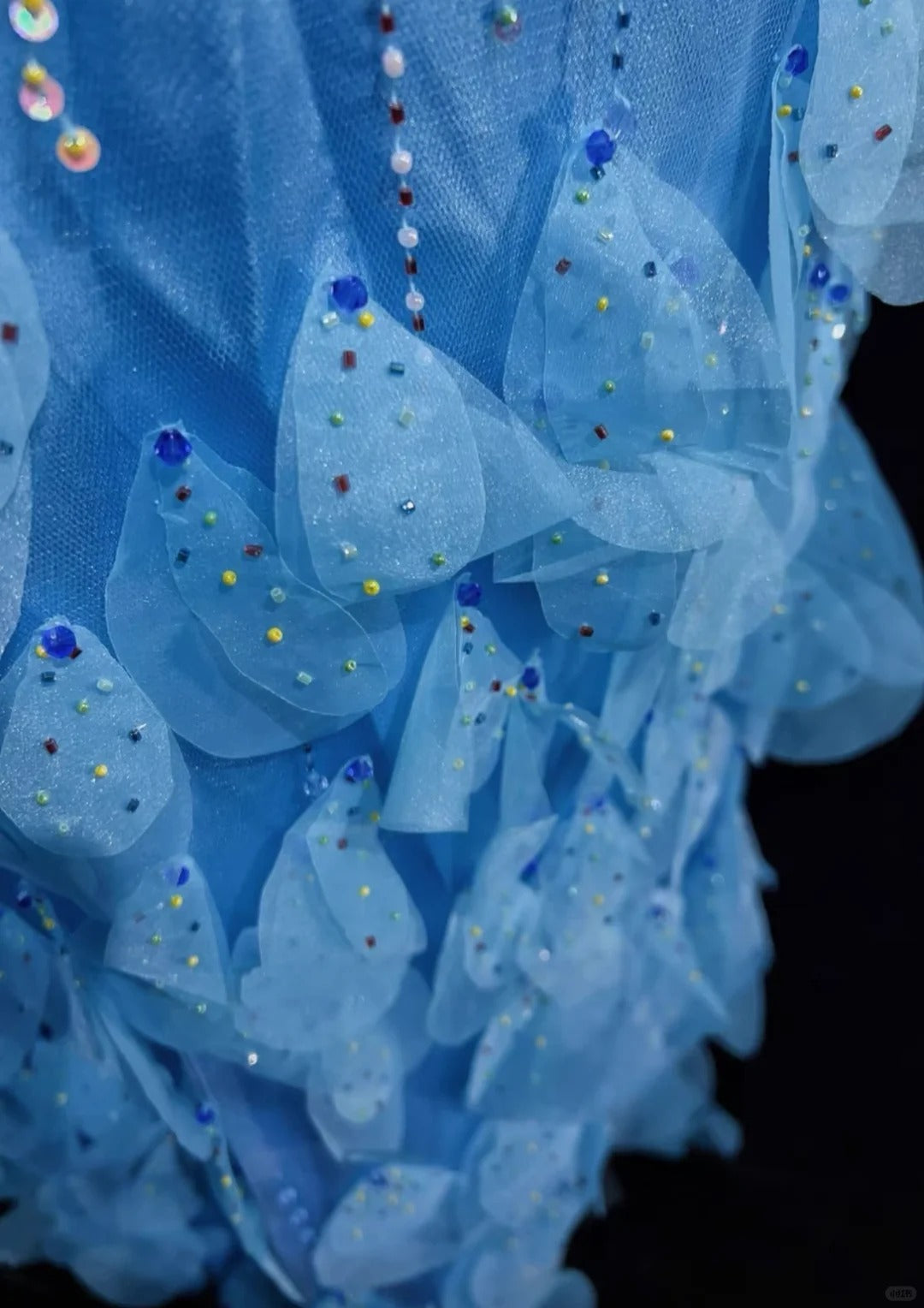 Robe de soirée sirène longue et élégante, bleu, brillante, élégante, en tulle perlé coloré, robe de bal, robe de soirée, robe de bal, légende de la mer bleue gh3850