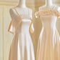 Champagner Farbe Sanfte Elegante Mode Retro Lange Satin Ballkleid Abendkleid Hochzeit Gast Party Kleid Brautjungfer Kleid Prom Kleid gh3994