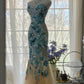 Blaues, wunderschönes, glänzendes, exquisites, perlenbesetztes, langes Chiffon-Tüll-Pailletten-Ballkleid, Abendkleid, Partykleid, Geburtstagskleid, Verabredungskleid, gh4162
