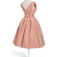 girlhomeshops--Peach Pink Simple Medium Length/Short Princess Elegant Formal Homecoming Dress Hoco Dress gh5604