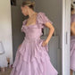 Purple Vintage Elegant Fashion Long Tulle Chiffon Ball Gown Evening Dress Wedding Guest Dress Birthday Party Dress gh4062