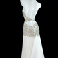 Luxury Vintage Off White Halter Sequin Fitted Waist Elegant Prom & Evening Party Dress gh8492
