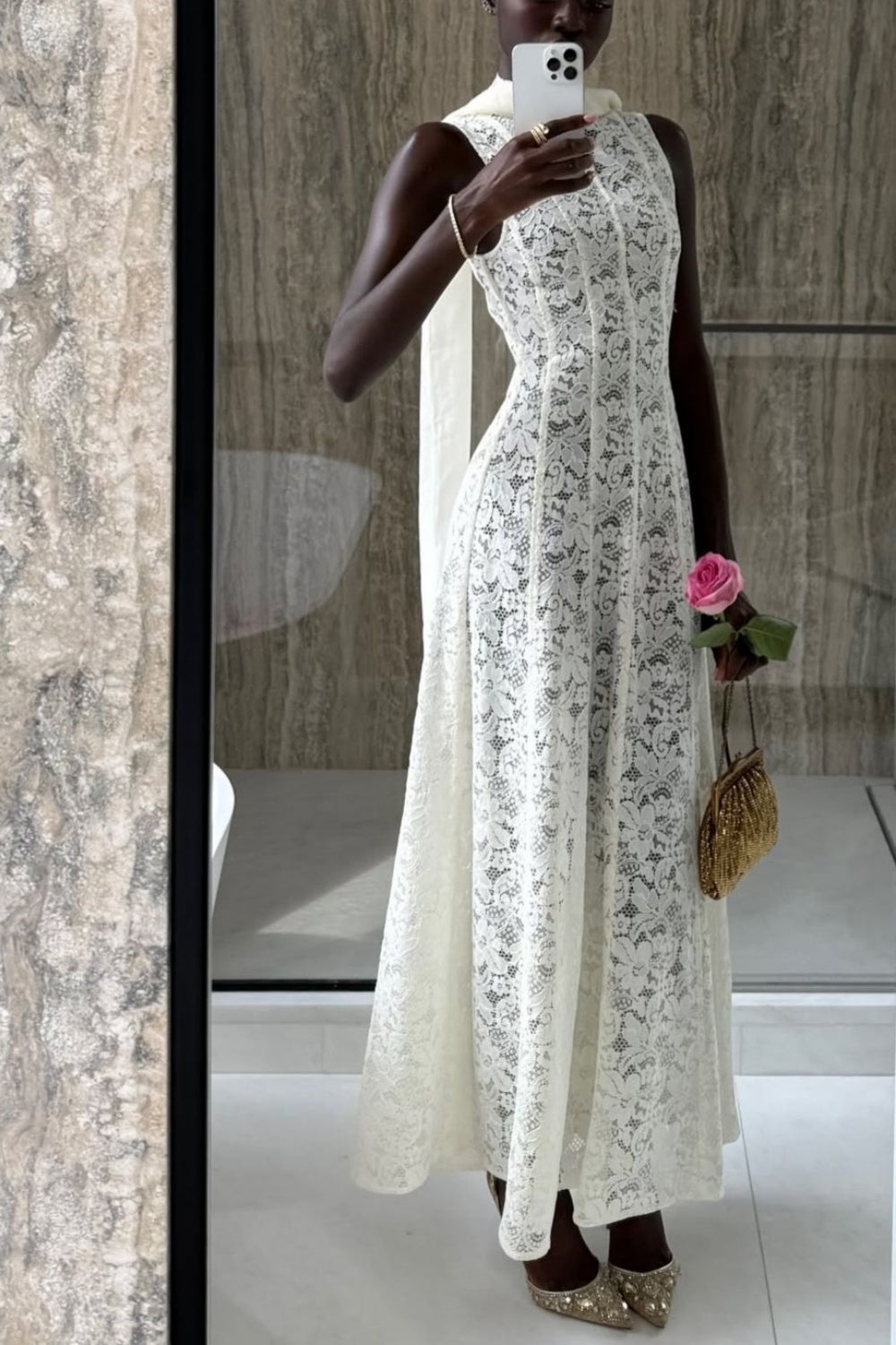 girlhomeshops-White Exquisite Lace Long Slim Prom Dress gh5931
