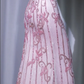✨Girlhomeshops-Pink Beaded Mermaid Long Prom Gown Spaghetti Strap Sheer Mesh Formal Cocktail Dress gh10110