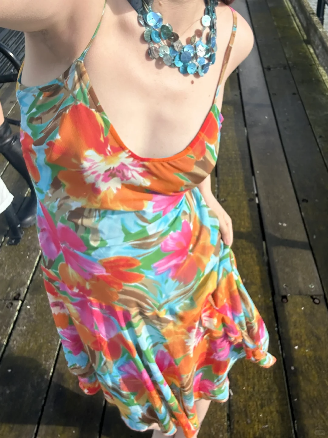 Vintage Luxury Blue Base Orange Print Spaghetti Strap Fitted Waist Slim Prom & Evening Party Dress gh8465
