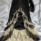 Black shiny elegant ruffle tulle long sequined ball gown prom dress evening gown gh3141