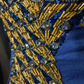 ✨Girlhomeshops-Royal Blue Cap Sleeve Gold Beaded Chiffon Gown Sweep Train gh10150