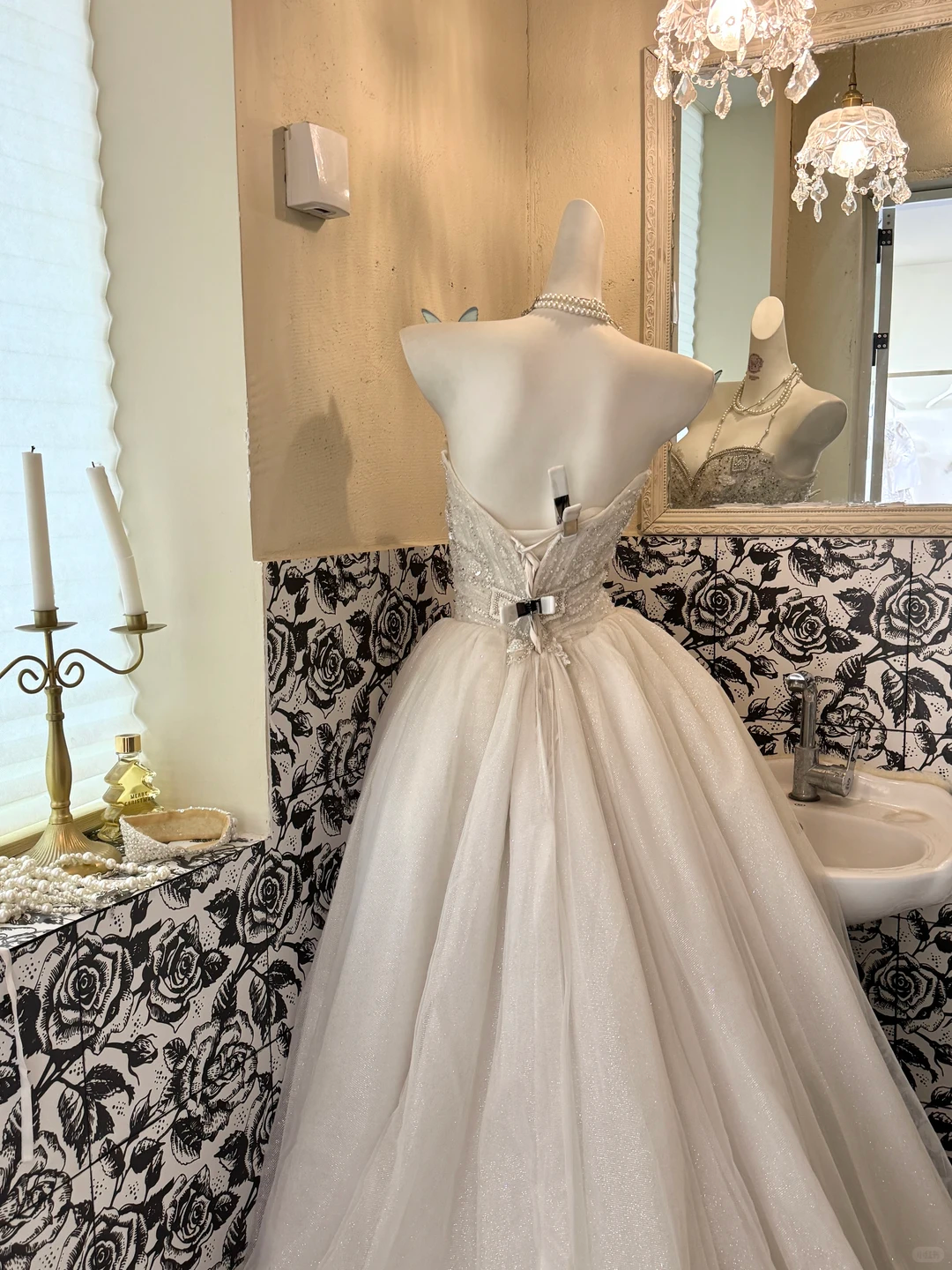 Ivory Strapless Exquisitely Beaded Waist-Cinched Full Flared Long Romantic Dress, Wedding Gown gh7589