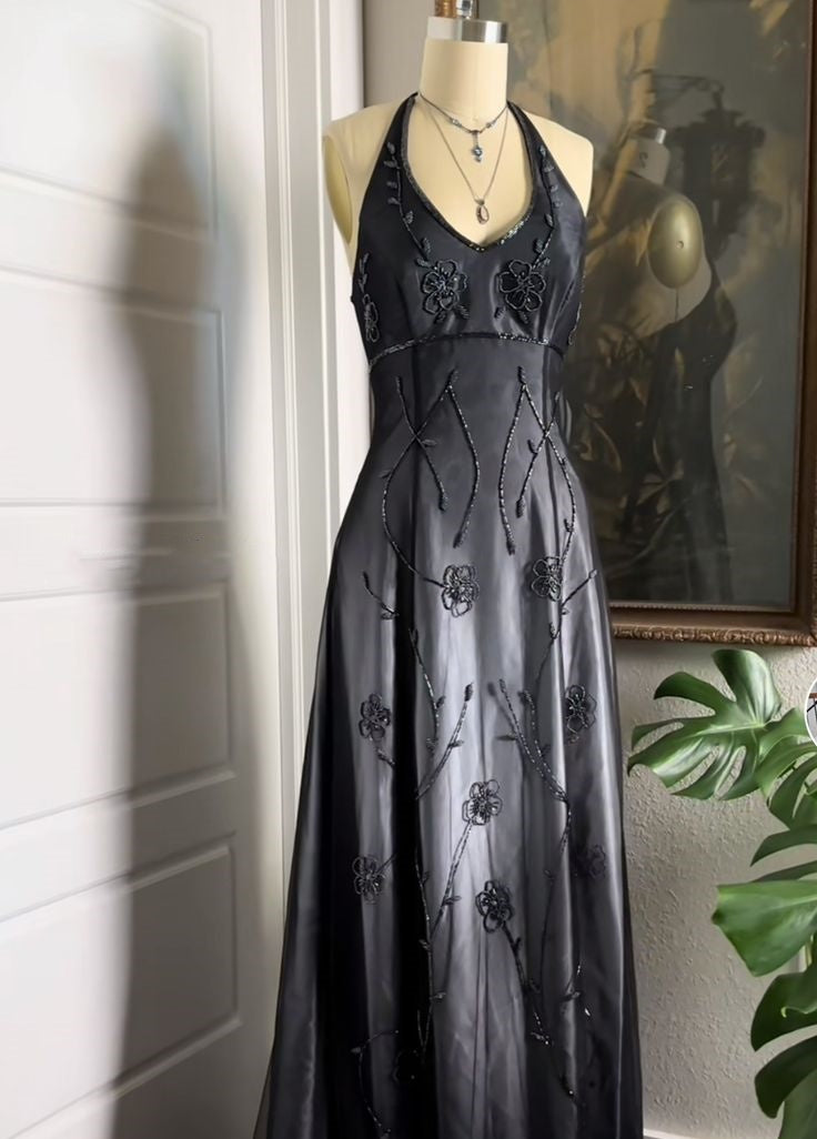 Black and gray low-key gorgeous exquisite beading elegant long Tulle ball gown evening dress prom dress gh3149